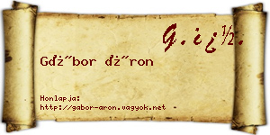 Gábor Áron névjegykártya