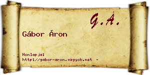 Gábor Áron névjegykártya